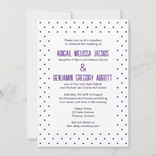 Purple Polka Dots with 2 Sets Groom's Parents Invitation