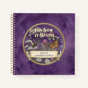 Purple Pollinator Garden Notebook Journal