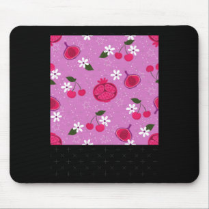 Purple Pomegranate Fruit Cherry Floral Daisy Stick Mouse Pad