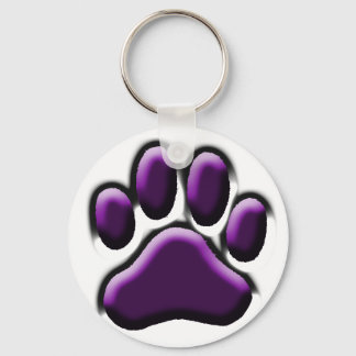 Purple Pooch Print Key Ring