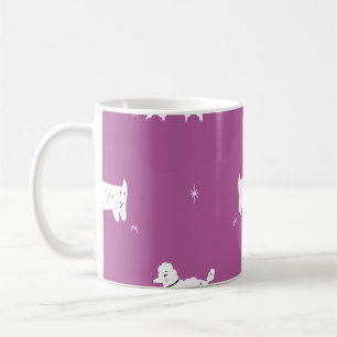 Purple Poodle: Monochrome Retro Pattern Coffee Mug
