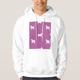 Purple Poodle: Monochrome Retro Pattern Hoodie
