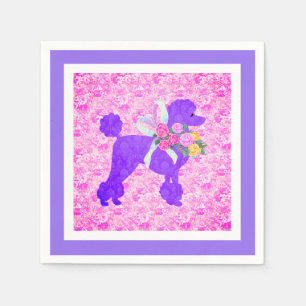 Purple Poodle Party Supplies Napkin