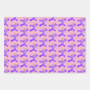 Purple Poodle  Wrapping Paper Sheet
