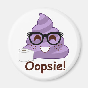 Purple Poop Emoji Oops Magnet