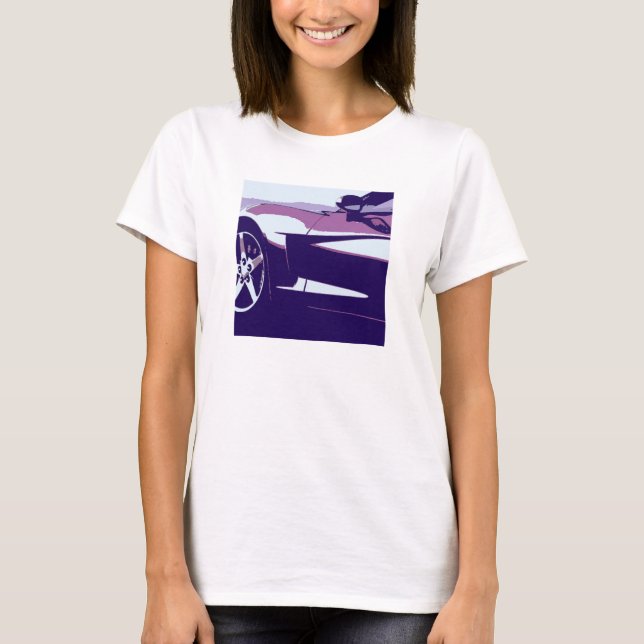 Purple Pop Art Corvette T-Shirt (Front)