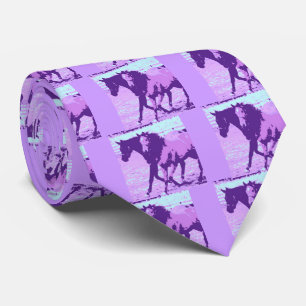 Purple Pop Art Horses Tie
