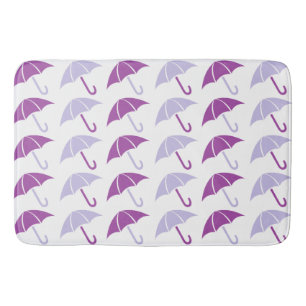 Purple Pop Art Umbrella Pattern Bath Mat