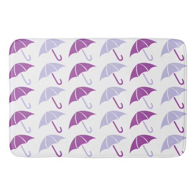 Purple Pop Art Umbrella Pattern Bath Mat (Front)