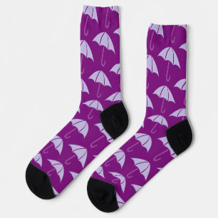 Purple Pop Art Umbrella Pattern Socks