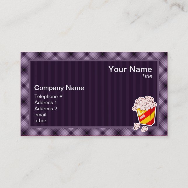 Purple Popcorn Business Card (Front)
