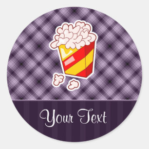 Purple Popcorn Classic Round Sticker