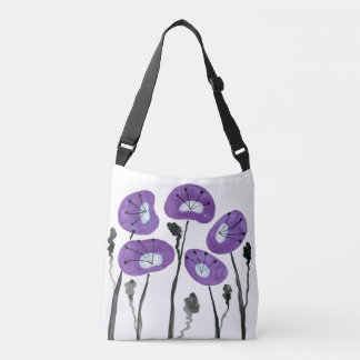 Purple Poppies Crossbody Bag