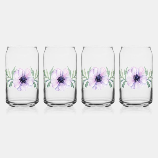 "Purple Poppy" Drink Glasses (Front)