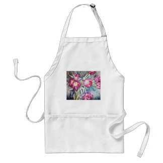 Purple Poppy Floral Watercolor Artists Smock Standard Apron