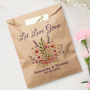 Purple Poppy Lavender Let Love Grow Favour Bag