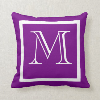 Purple Positive Negative Monogrammed Pillow