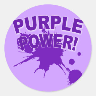 Purple Power Classic Round Sticker