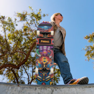 Purple Power Pinball Machine Skateboard