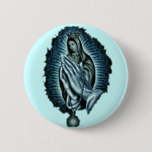 Purple Prayer Blessed Virgin Mary 6 Cm Round Badge