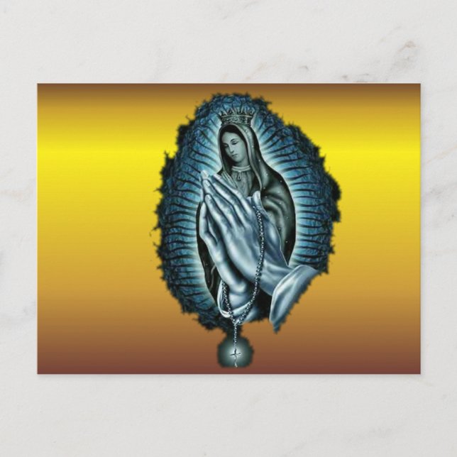 Purple Prayer Blessed Virgin Mary Postcard (Front)