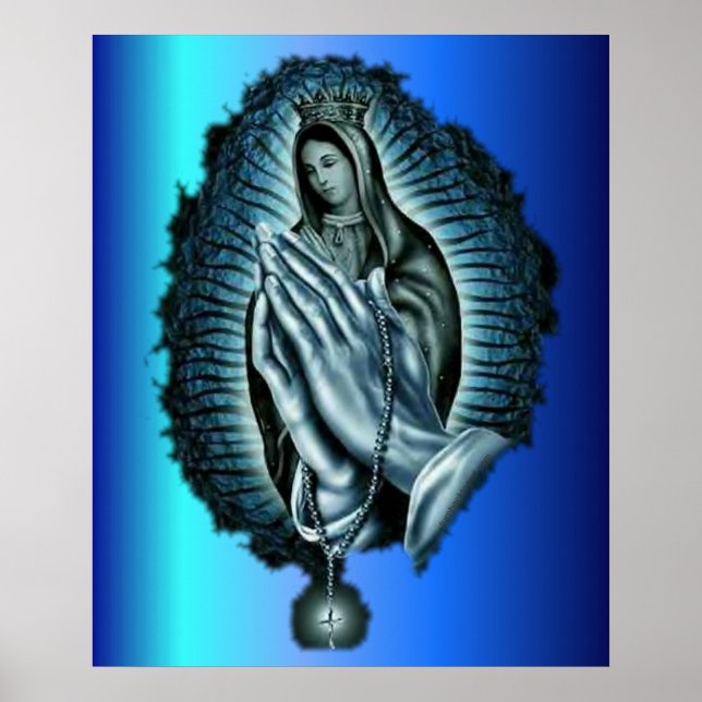 Purple Prayer Blessed Virgin Mary Print (Front)
