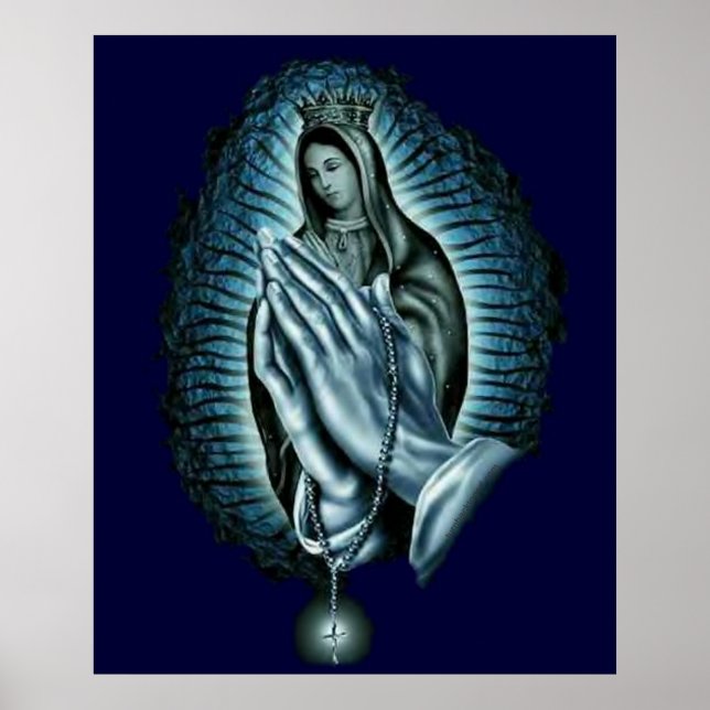 Purple Prayer Blessed Virgin Mary Print (Front)