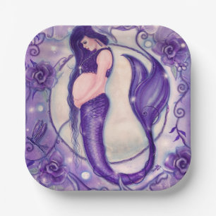 Purple pregnancy mermaid by Renee Paper Plate