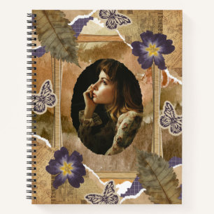 Purple Pressed Flower Memory Frame Notebook
