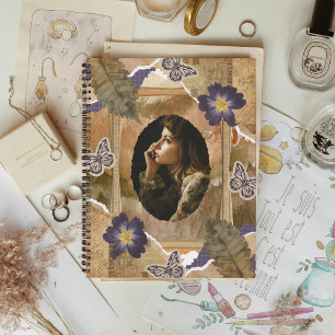 Purple Pressed Flower Memory Frame Notebook
