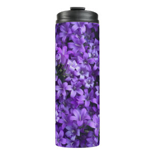 Purple Pretty Flowers Thermal Tumbler