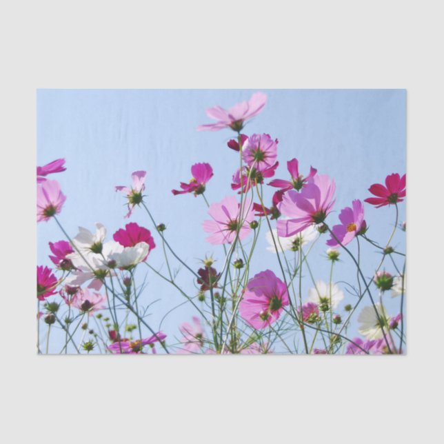 Purple Pretty Summer Flower Meadow Tissue Paper (Front)