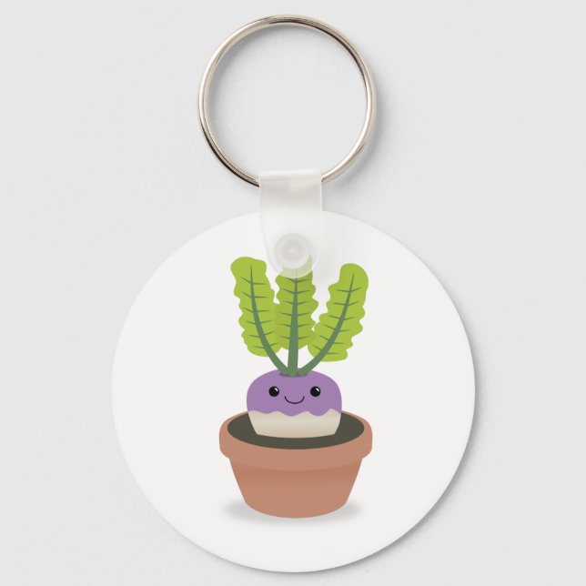 Purple Prince Turnip Key Ring (Front)