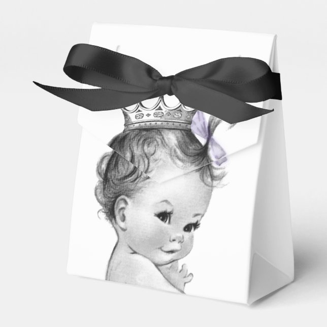 Purple Princess Baby Shower Favour Box (Front Side)