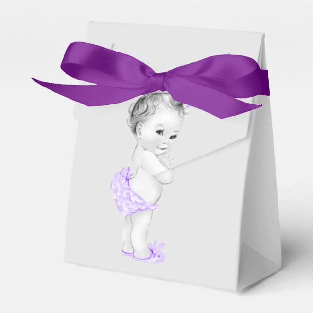 Purple Princess Baby Shower Favour Boxes (Front Side)