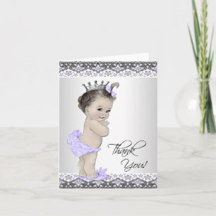 Purple Princess Baby Shower Thank You Card