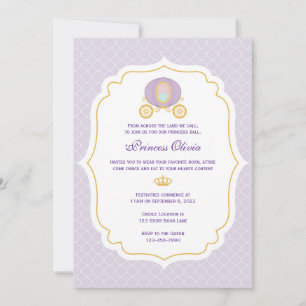 Purple Princess Birthday Invitation