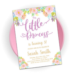 Purple Princess Birthday Invitations