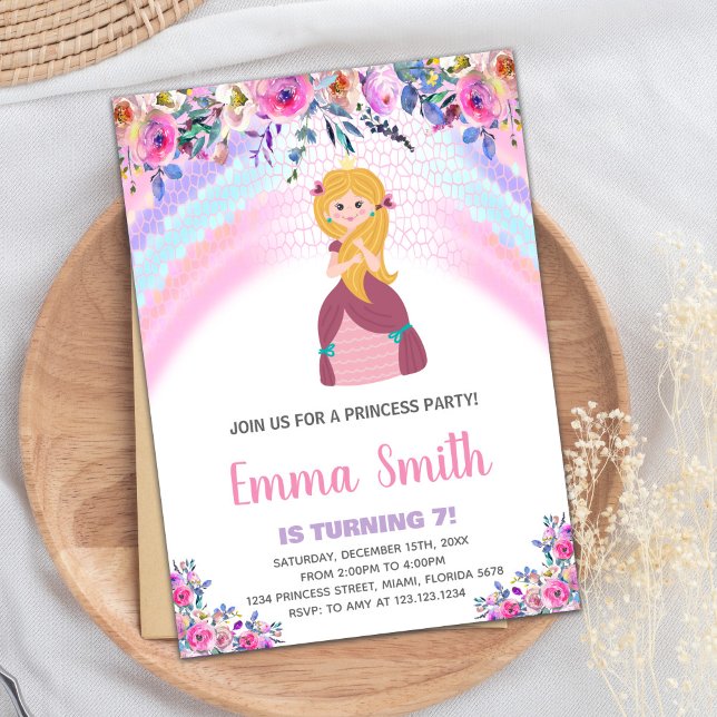 Purple Princess Birthday Invitations (Purple Princess Birthday Invitations)