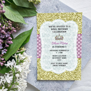 Purple Princess Birthday Party Invitation