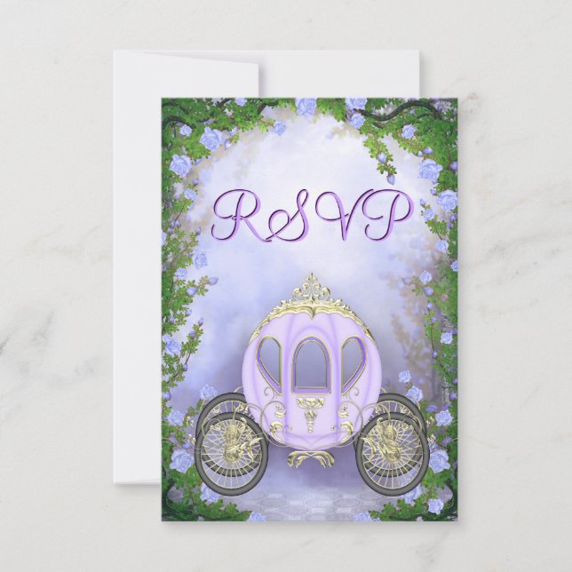 Purple Princess Carriage Enchanted RSVP (Front)