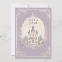 Purple Princess Castle Invitations