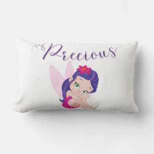 Purple Princess Fairy Lumbar Pillow