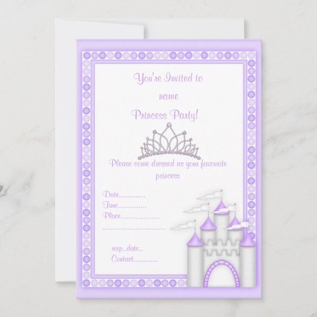 PURPLE PRINCESS PARTY INVITATION (Front)