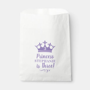 Purple Princess Tiara Crown Custom Name Age Party Favour Bag