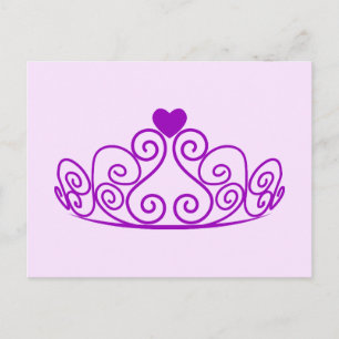 PURPLE PRINCESS TIARA GRAPHIC CROWN CUSTOMIZABLE P POSTCARD