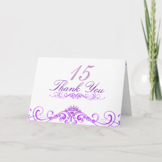 Purple Princess Tiara Thank You Card