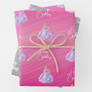 Purple Princess  Wrapping Paper Sheet