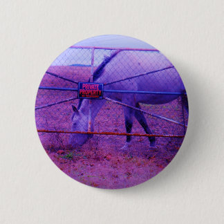 Purple Private Property Horse 6 Cm Round Badge