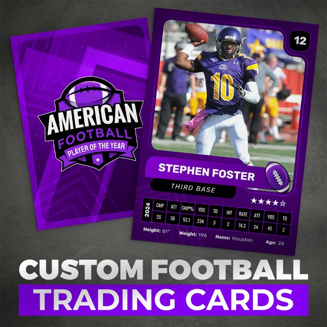 Purple Pro American Football Player Trading Card (Creator Uploaded)